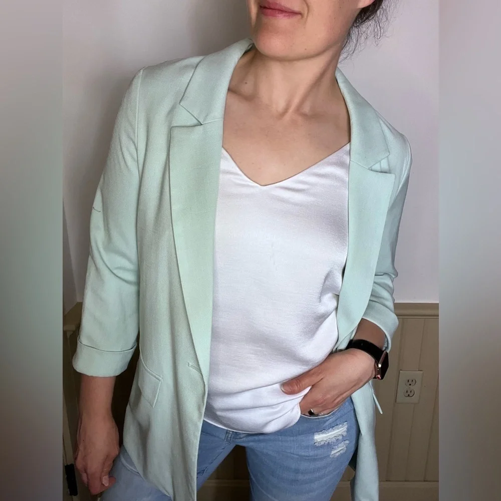 George Asda United Kingdom Casual Blazer Mint Trendy Oversized Women’s Sz  12